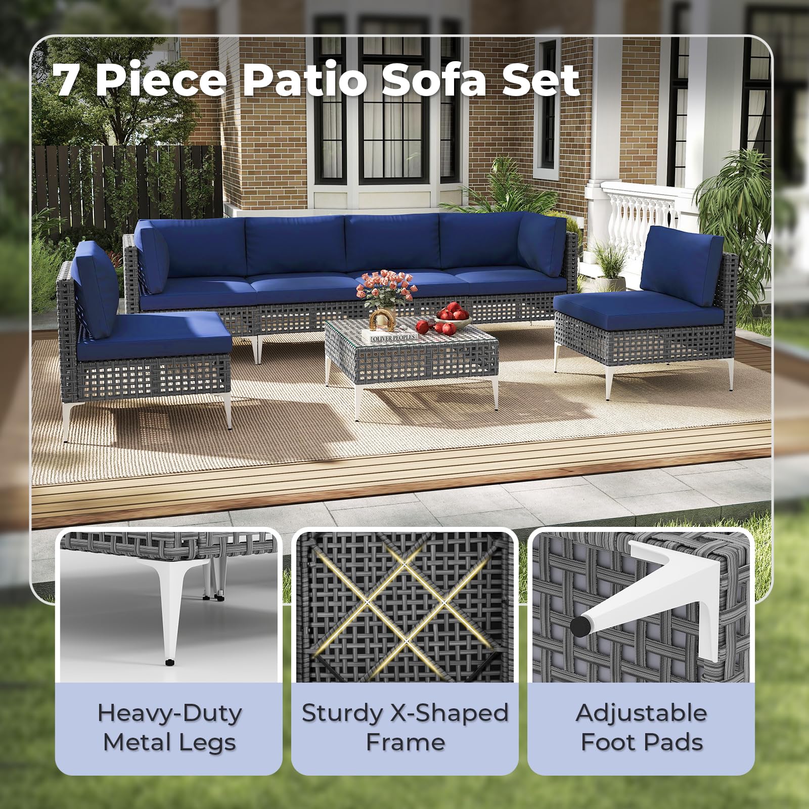 Tangkula 7 Piece Outdoor Furniture Set - Image 7