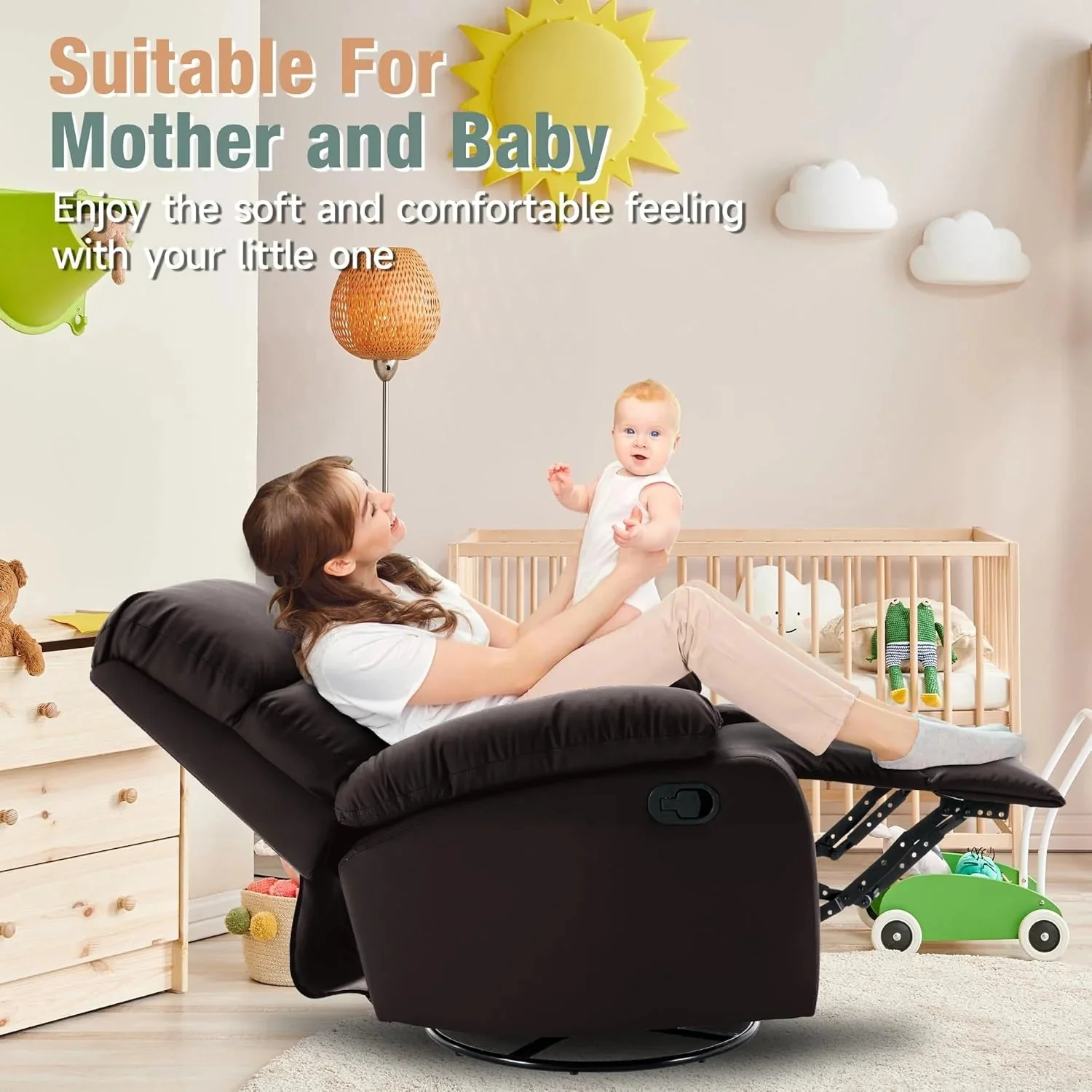 Small Swivel Rocker Recliner Chair for Compact Spaces - Image 21