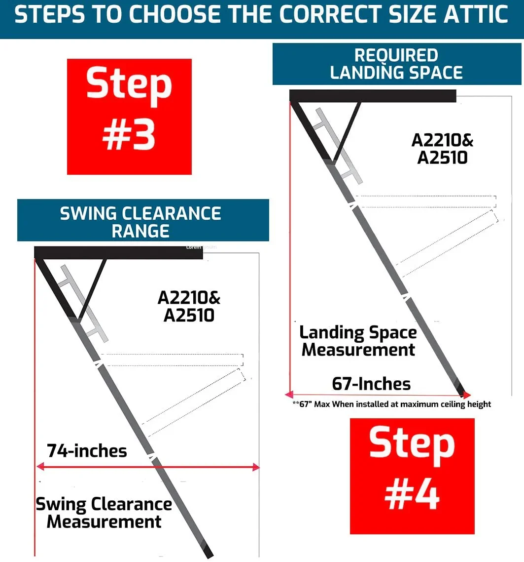 25-1/2 by 54-Inch Elite, 7'8′′-10-Foot Ceiling Height, 375-Pound Capacity, Type IAA, AA2510, Aluminum Ladder, attic, x Rough Opening, Silver - Image 4