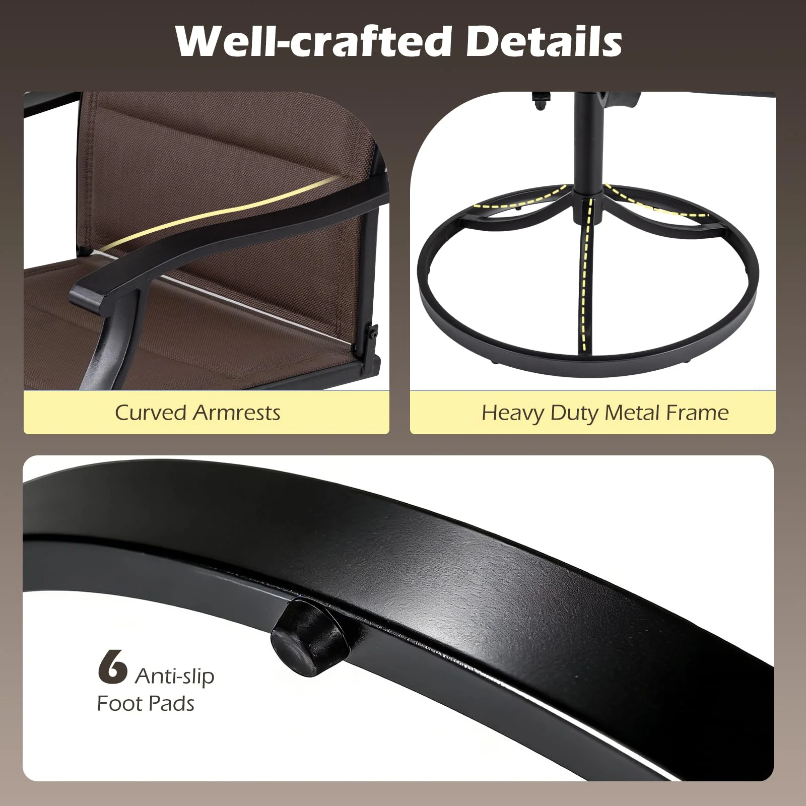 Tangkula 5 Pieces Outdoor Dining Set for 4 - Image 9