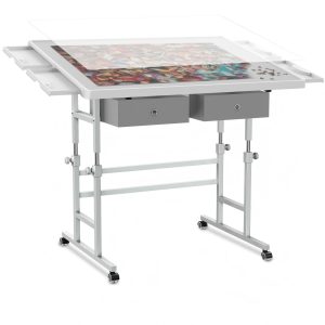 1000 Piece Light-Weight Adjustable Jigsaw Plastic Puzzle Table for Adults, 22.44"×30.20"Puzzle Board with 4 Drawers&Protective Cover,45-Degree Any-Angle Tilt for Leisure,Laptop Table for Couch