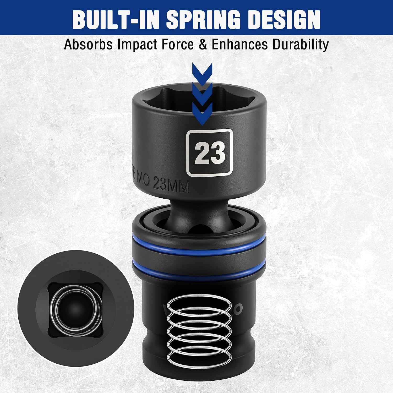 WORKPRO 18-Piece 1/2" Dr. Universal Impact Socket Set, Metric - Image 5