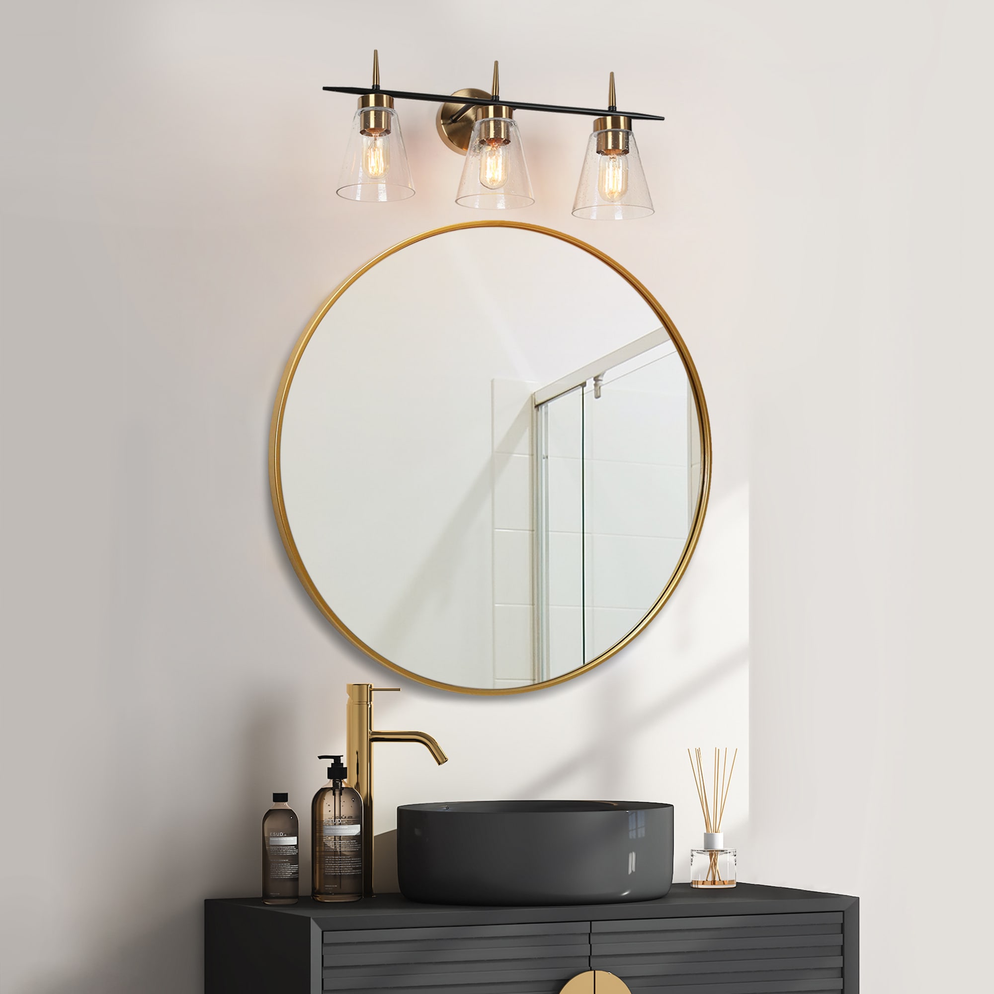 Uolfin 23-in 3 Light Matte Multiple colors Modern/contemporary Bathroom Vanity light - Image 3