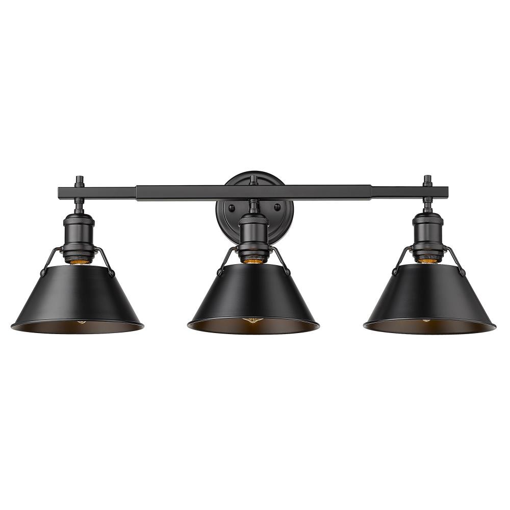 Golden Lighting Orwell 27.25-in 3 Light Matte Black Transitional Bathroom Vanity light - Image 3