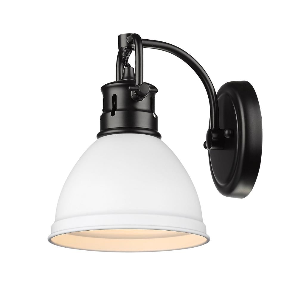 Golden Lighting Duncan 6.5-in 1 Light Matte Black Industrial Bathroom Vanity light - Image 3
