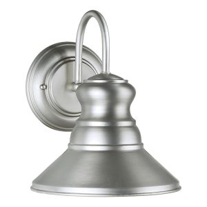 Forte Lighting Colfax 1 -Light 9.5-in H Brushed Nickel Hardwired Dark Sky Outdoor Wall Light