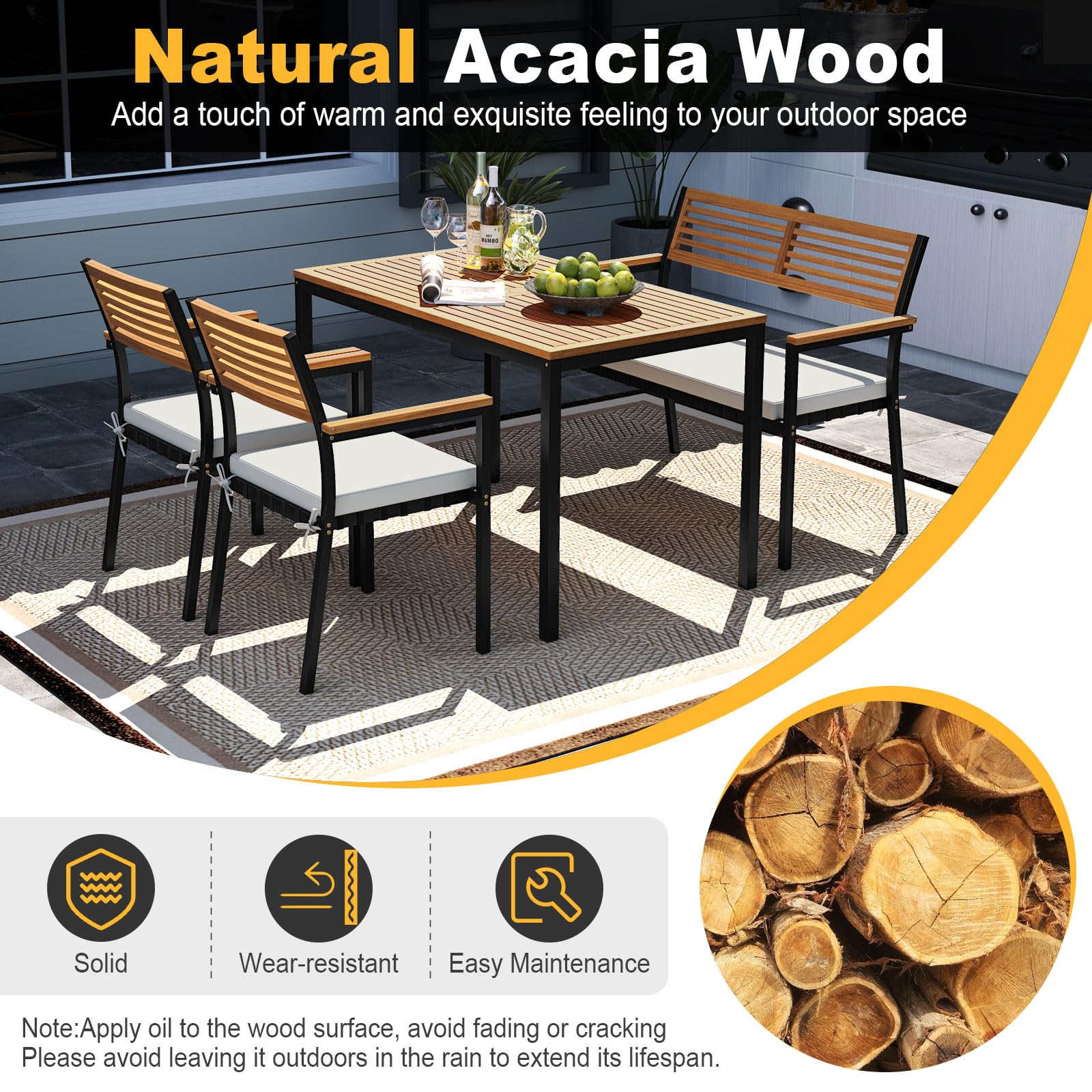 Tangkula 4-Piece Patio Furniture Set - Image 6