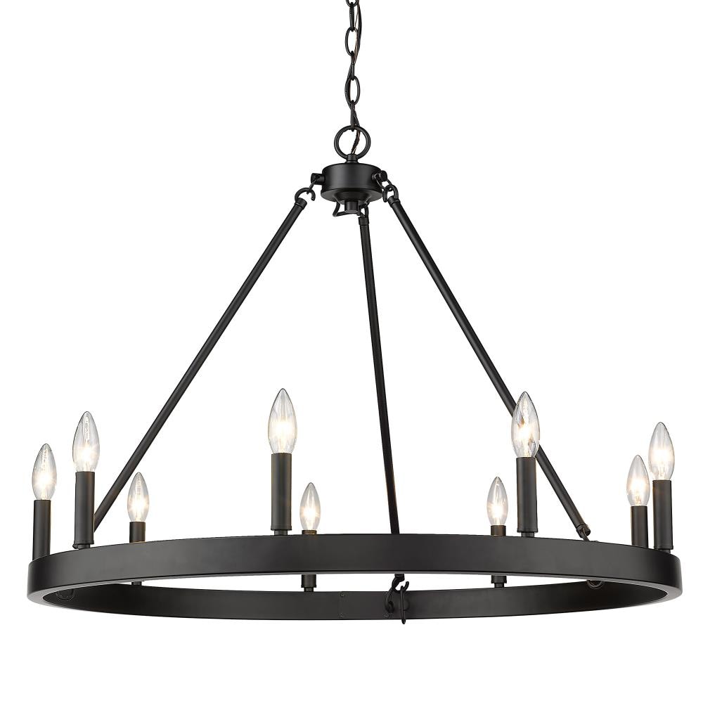 Golden Lighting Alastair 9 -Light Matte Black Metal Chandelier