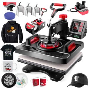 AKEYDIY Professional 8 in 1 Heat Press Machine Sublimation Machine 12" X 15" Shirt Press Machine 360° Swing Away - Industrial-Quality Digital Sublimation Heat Press Machine for T Shirt Mug Hat Plate