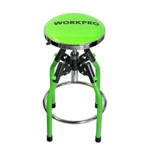 WORKPRO Heavy Duty Adjustable Hydraulic Shop Stool, Green