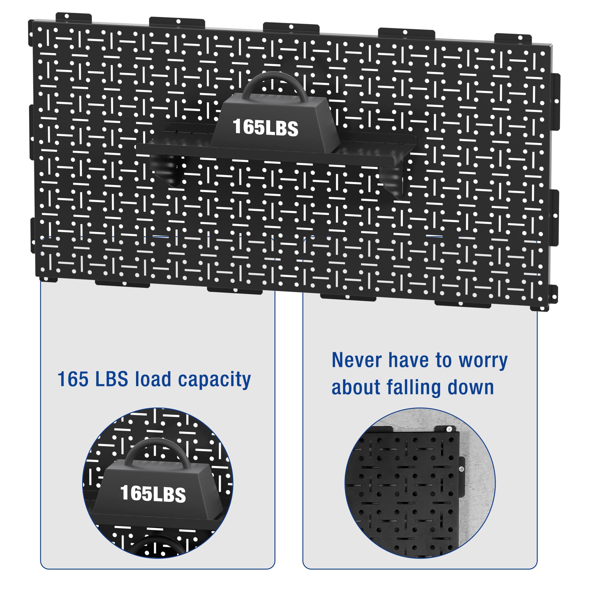 WORKPRO Black Metal Steel Panel Garage Wall Pegboard Organizer - Image 2
