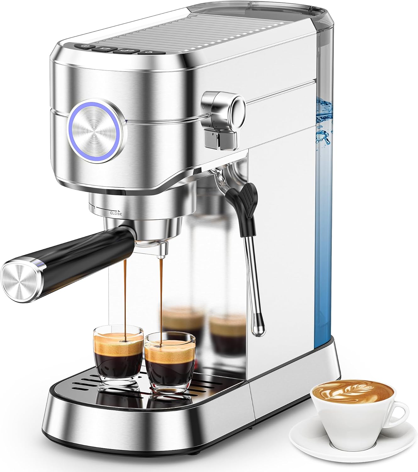 20 Bar Espresso Machine, Professional Espresso Maker with Milk Frother Steam Wand