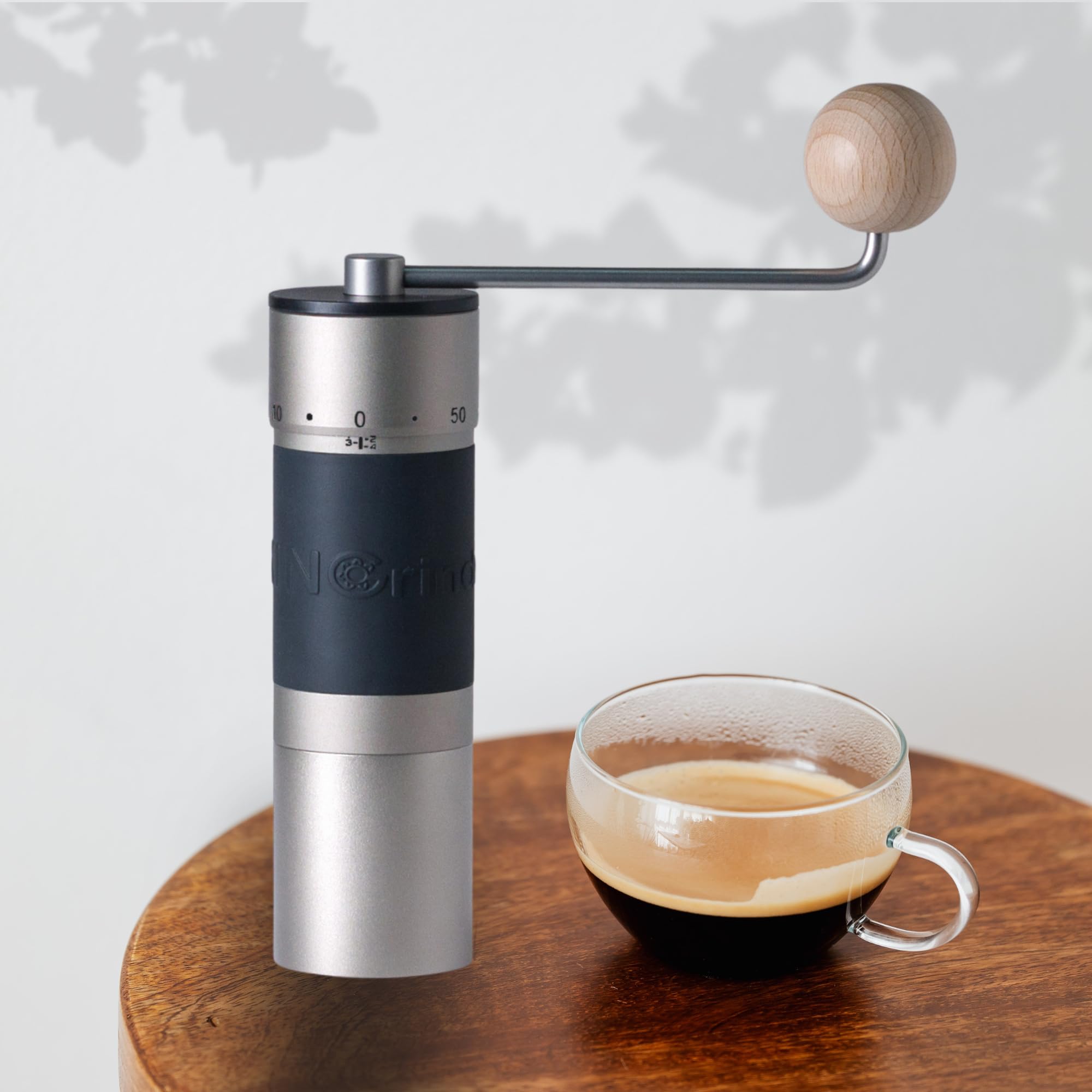 【Silver】KINGrinder K6 Manual Coffee Grinder Straight Handle Stainless Burr Supports grind settings for various brewing methods such as pour-over and espresso - Image 4