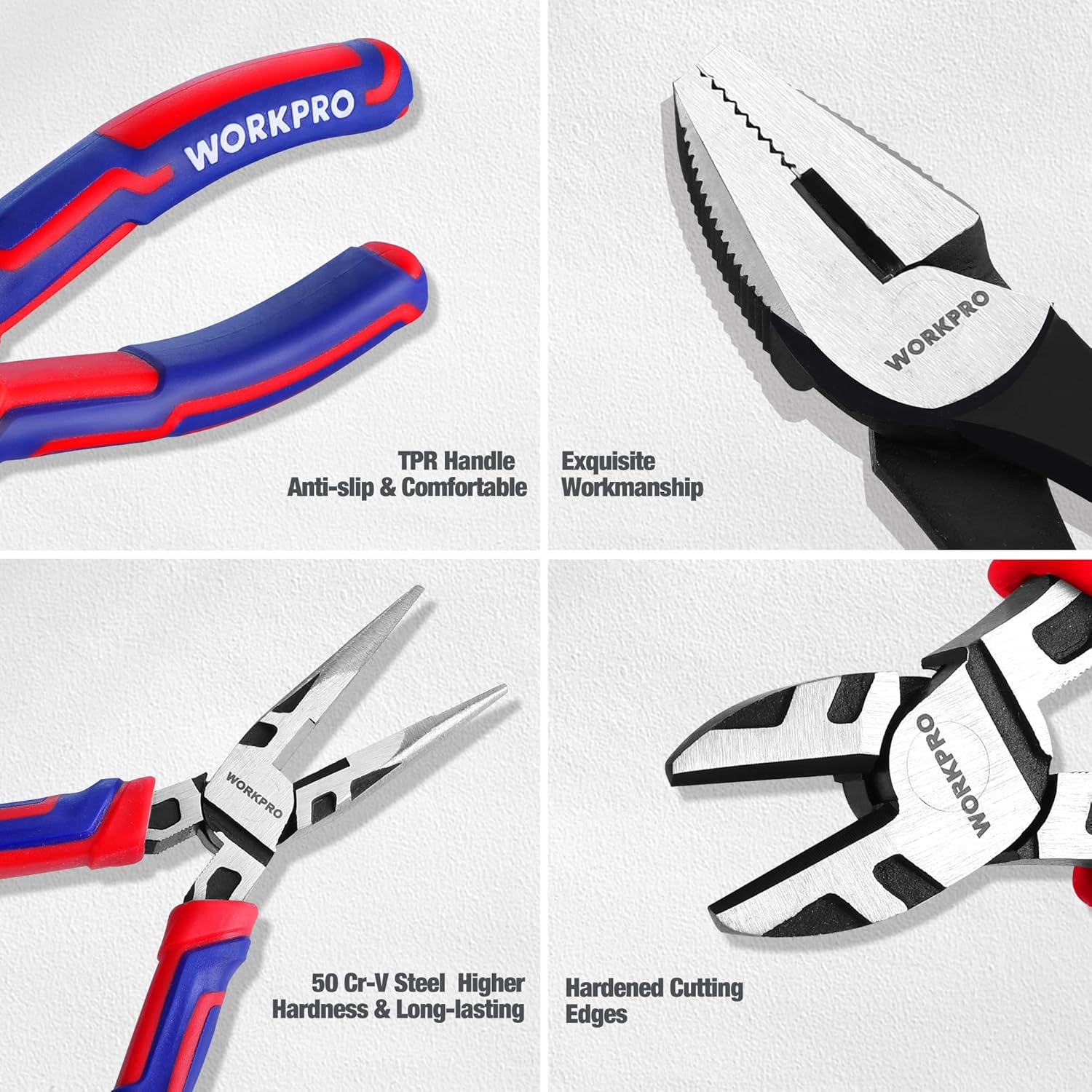 WORKPRO Pliers Set, 20-Piece Pliers Set with 2-pack Organizer Rack | Channel Locks Plier and Vise Grip Plier Assortment - Image 4