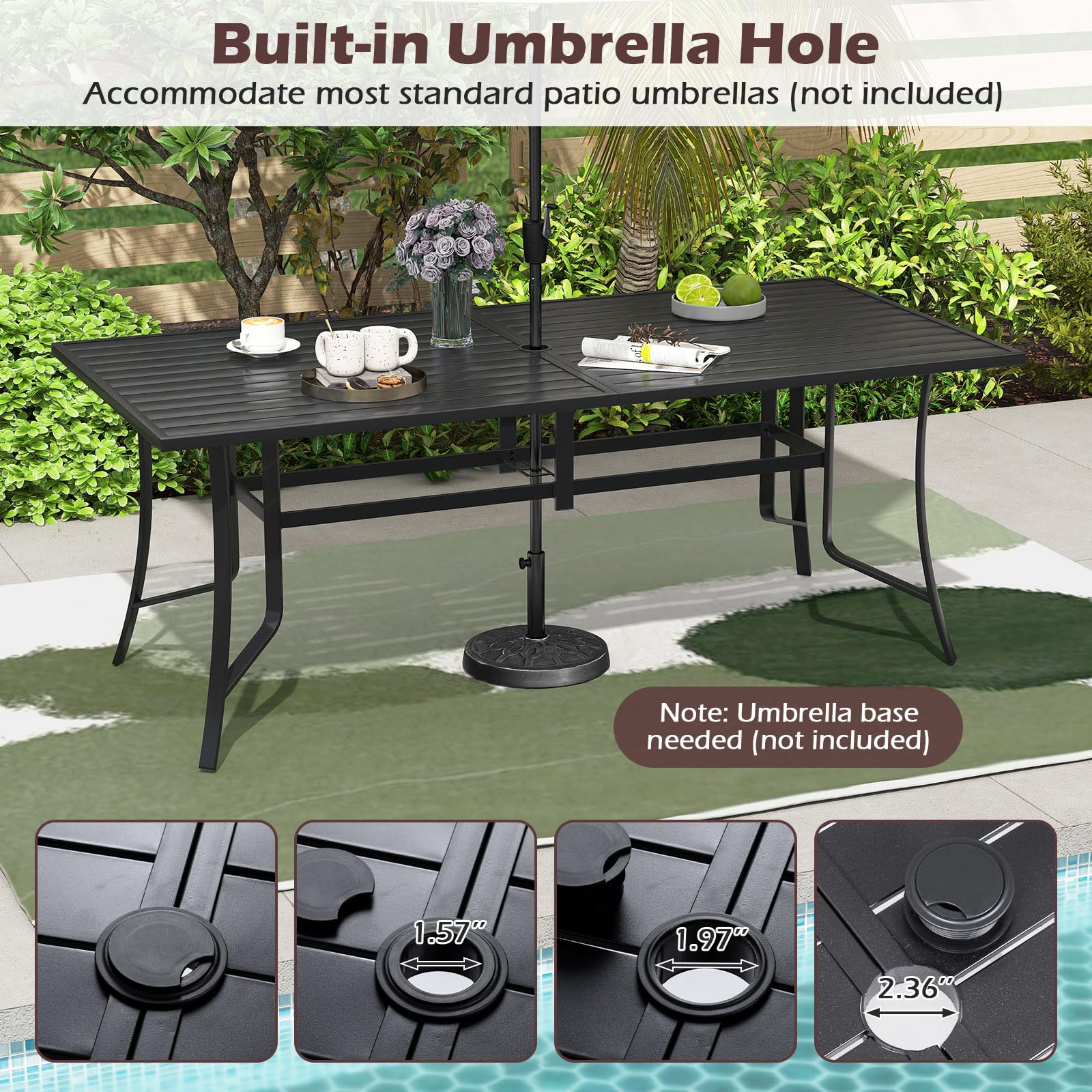 Tangkula 9 Pieces Patio Dining Set for 8 - Image 4