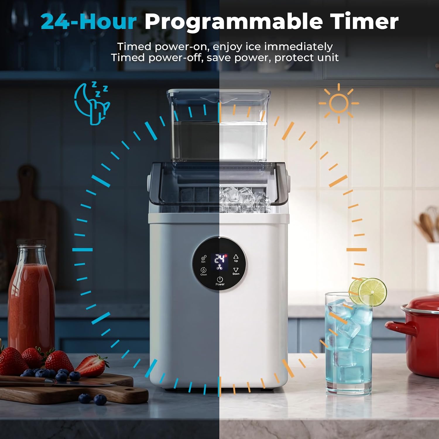 26Lbs/Day Countertop Ice Cube Maker IM5812F - Image 6