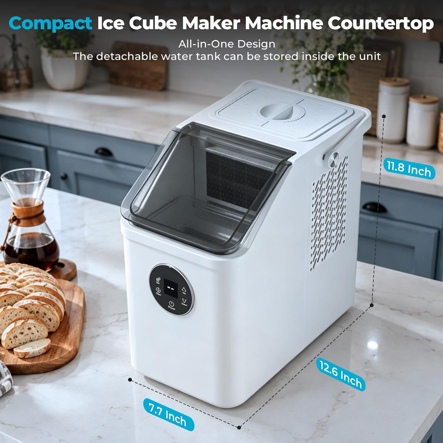 26Lbs/Day Countertop Ice Cube Maker IM5812F - Image 8