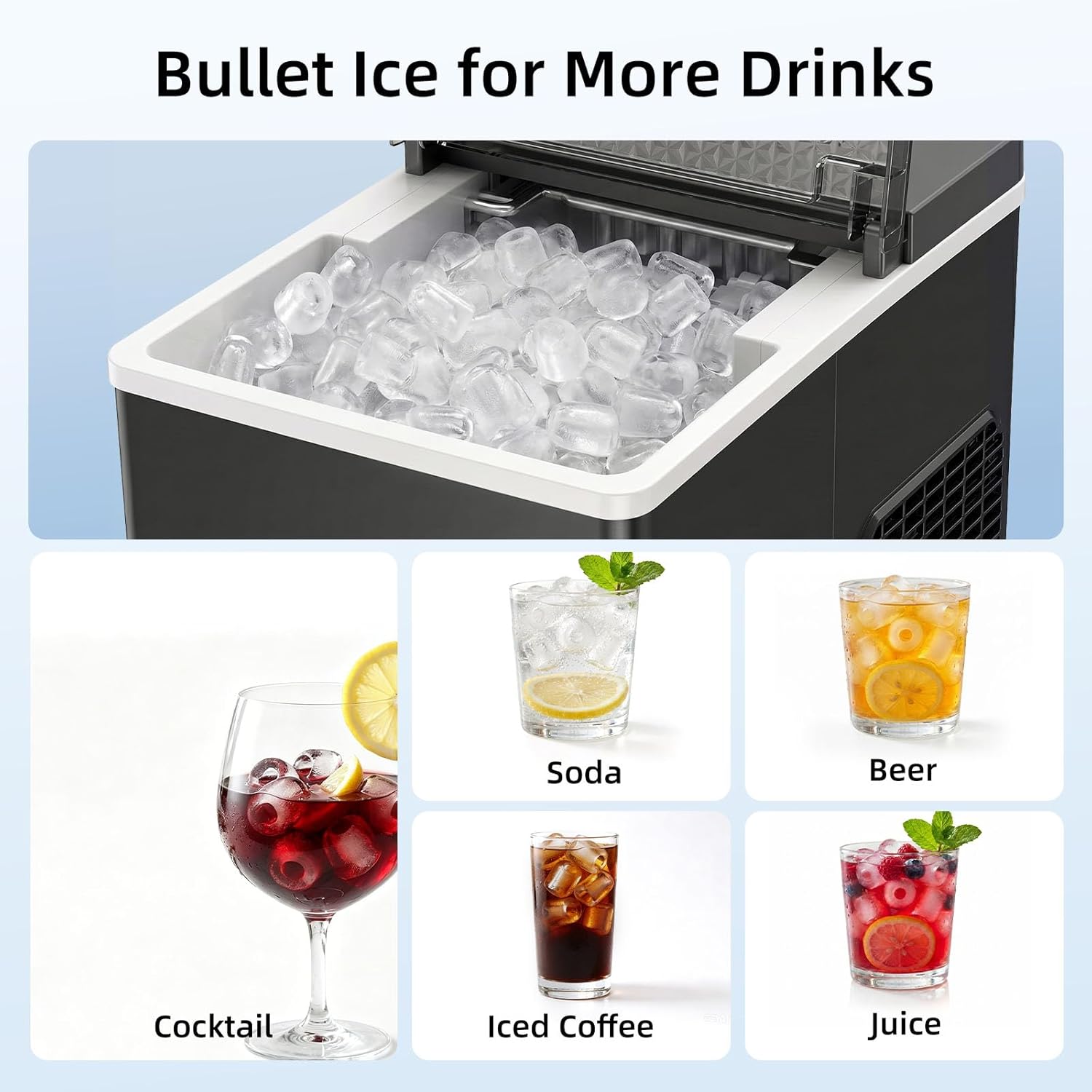 27Lbs/24H Countertop Bullet Ice Maker IM5812V - Image 4