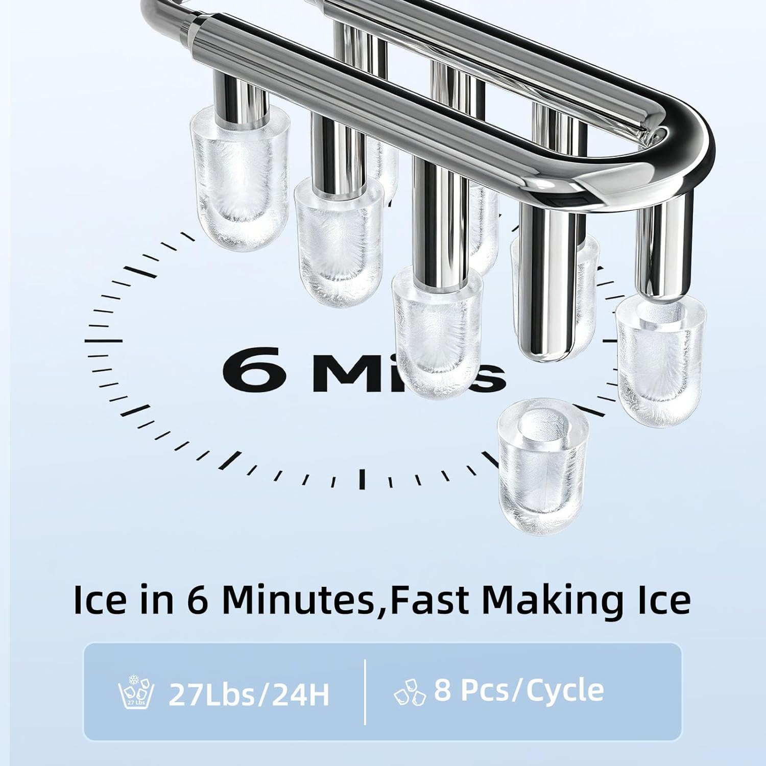 27Lbs/24H Countertop Bullet Ice Maker IM5812V - Image 3