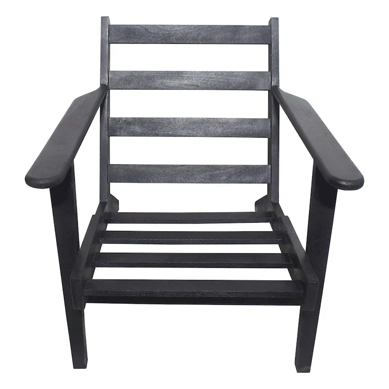 Handcrafted Amber Accent Chair with Slatted Mango Wood, Buffalo Leather Cushions, and Angled Legs - Image 33