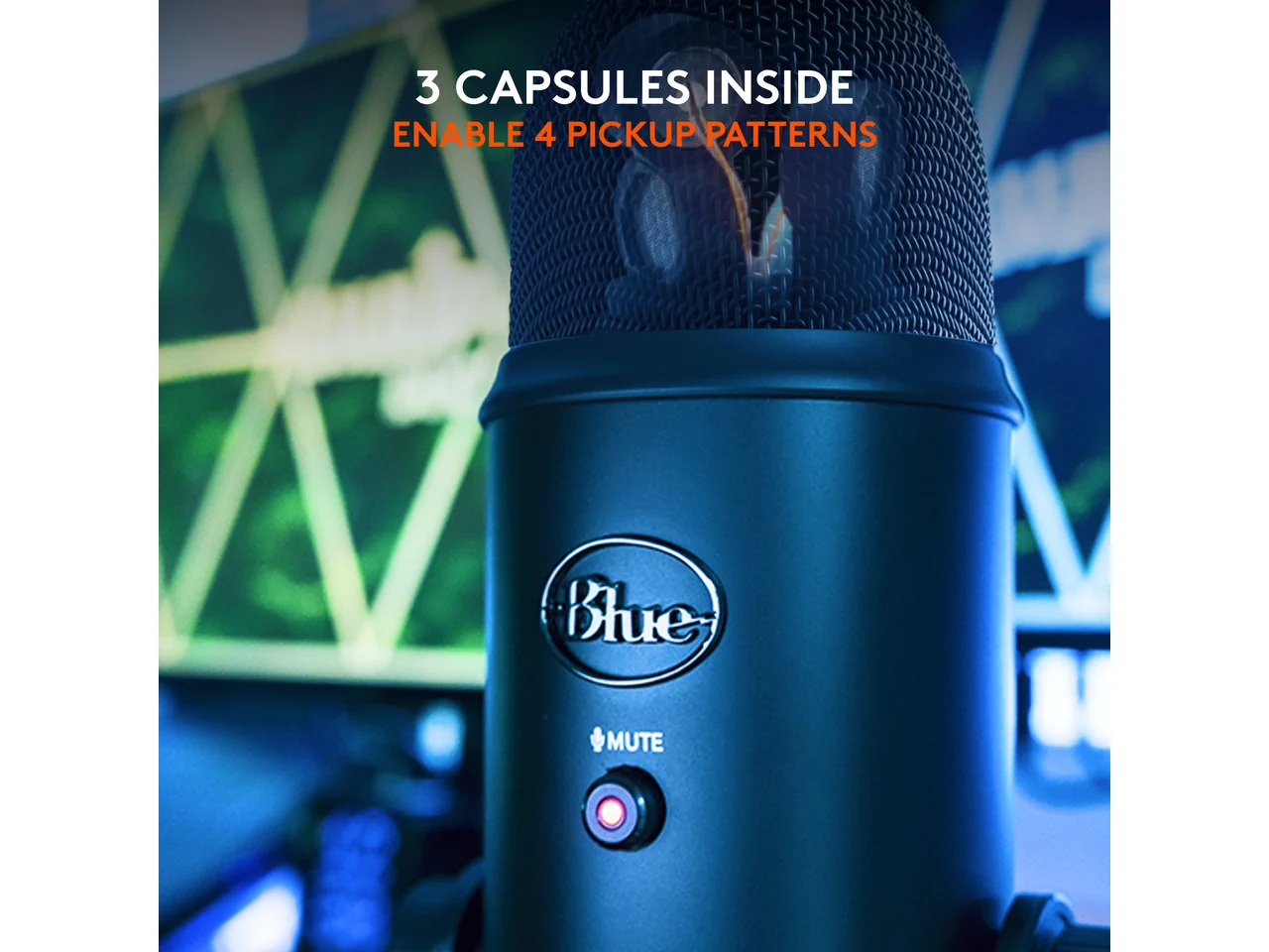 Logitech Blue Yeti USB Microphone, Multi-Pattern Condenser Mic, Plug & Play, Streaming, Podcasting & Recording - Image 4