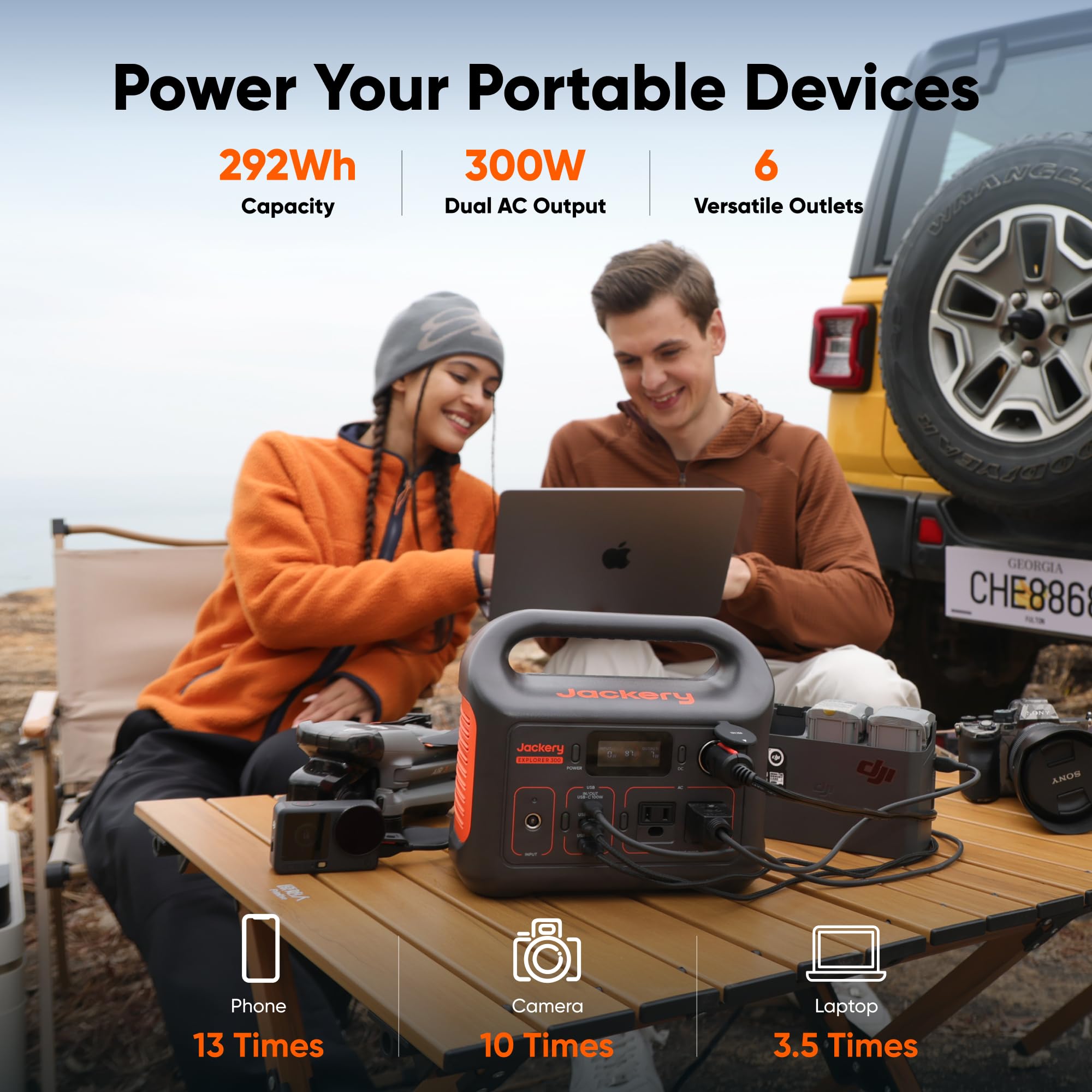 Jackery Explorer 300 Portable Power Station,292Wh Backup LiFePO4 Battery, Solar Generator for Outdoors, Camping, Travel, Hunting, Blackout (Solar Panel Optional) - Image 2