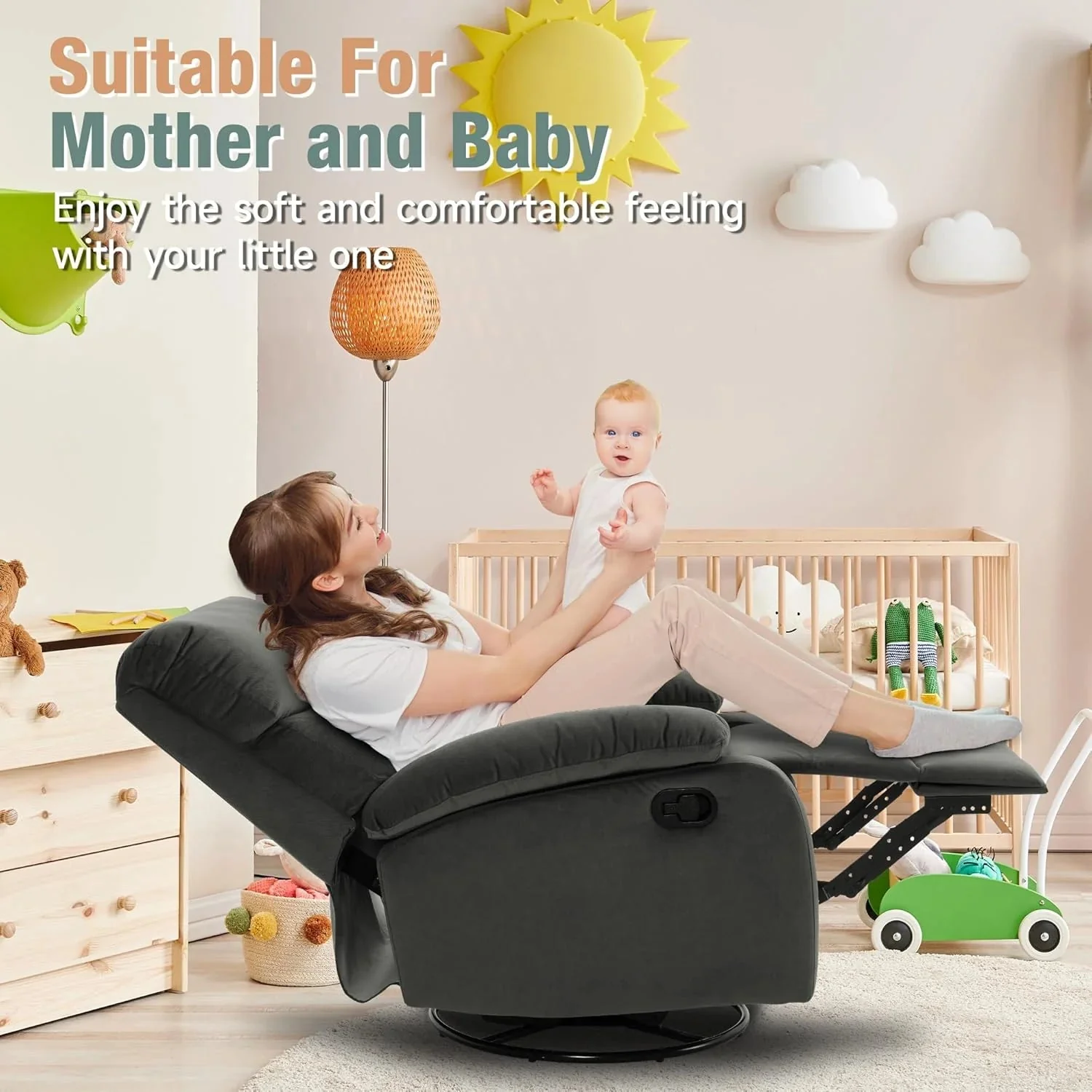 Small Swivel Rocker Recliner Chair for Compact Spaces - Image 13