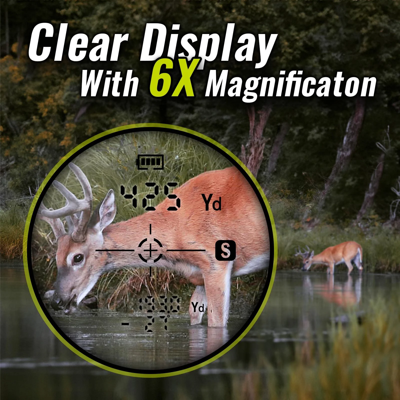 TIDEWE Hunting Rangefinder, Rechargeable Camo Laser Range Finder 700/1000Y 6X Magnification Range Finder, Distance/Angle/Speed/Continuous Scan Modes, Rechargeable Battery, Water-Resistant, Carry Case - Image 4