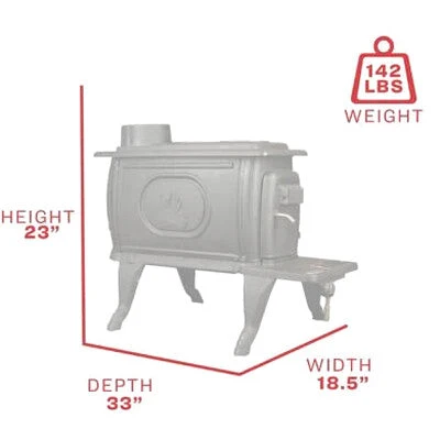 Logwood Cast Iron Wood Stove, 900 Sq. Ft., EPA Exempt - 1269E - Image 5