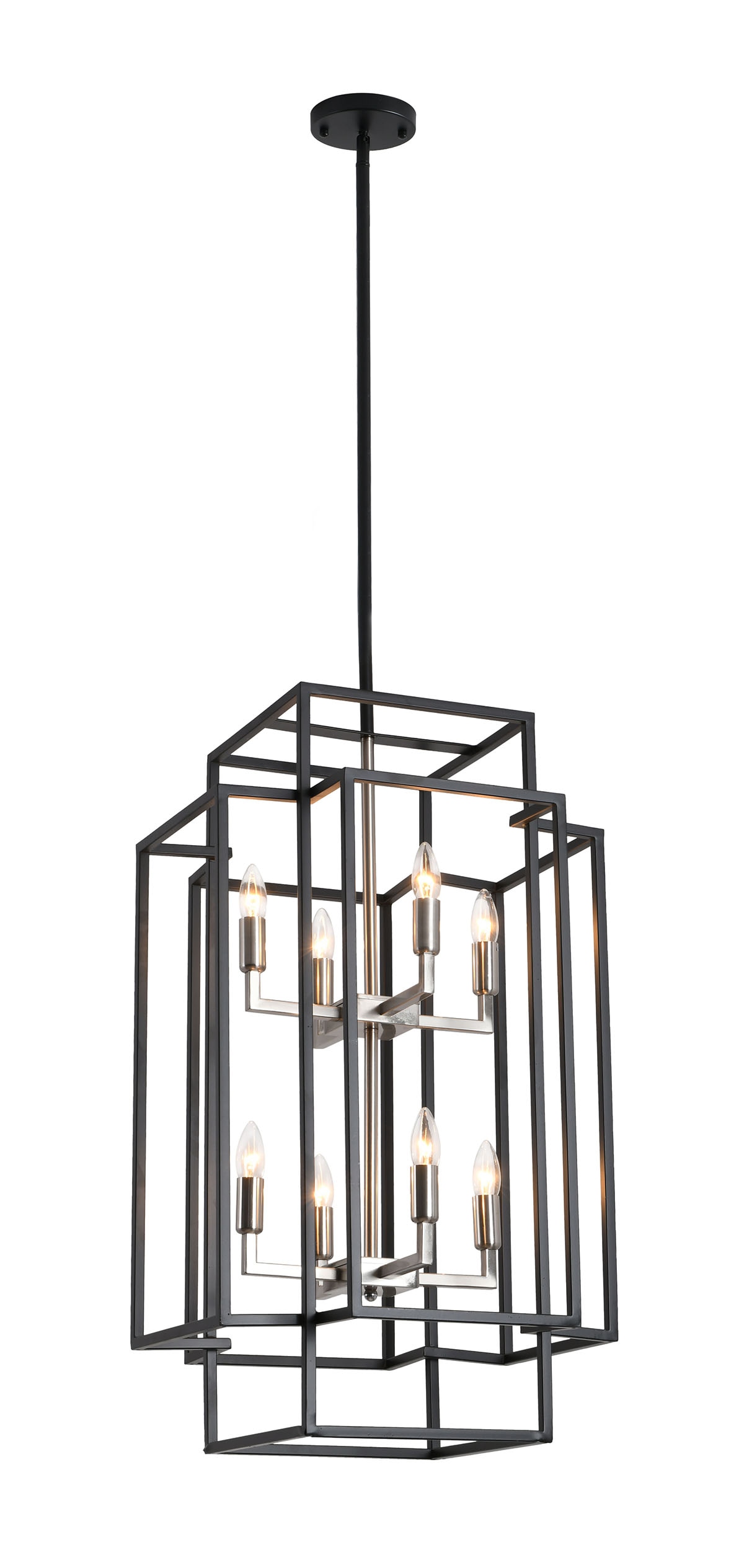 Aiwen 8 -Light Black Plug in Metal Metal Chandelier - Image 5