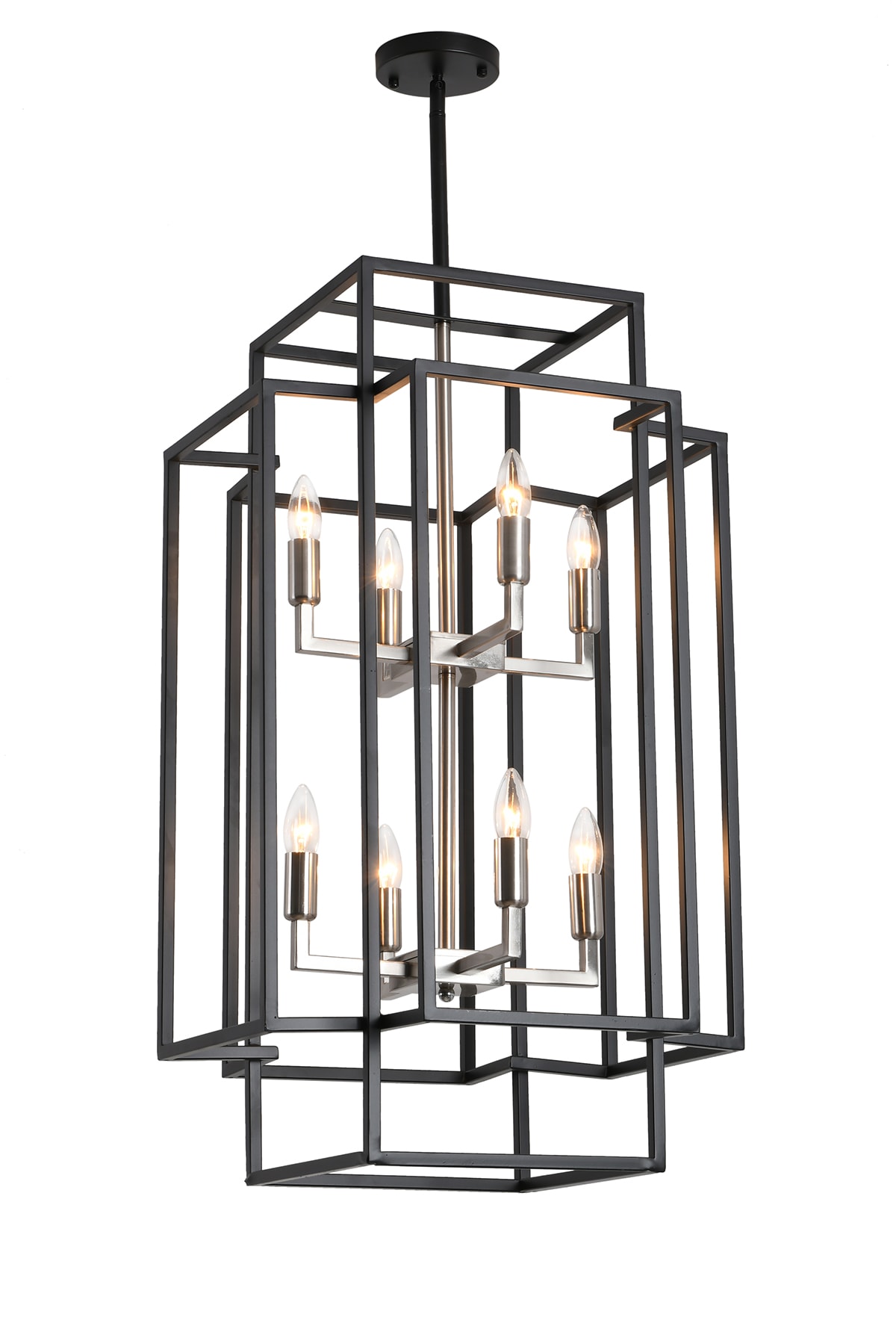 Aiwen 8 -Light Black Plug in Metal Metal Chandelier - Image 2