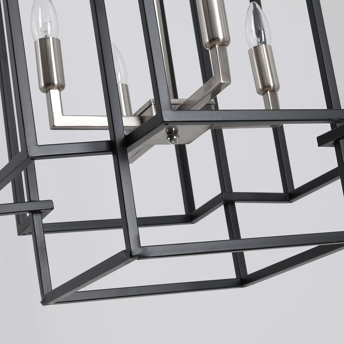 Aiwen 8 -Light Black Plug in Metal Metal Chandelier - Image 9