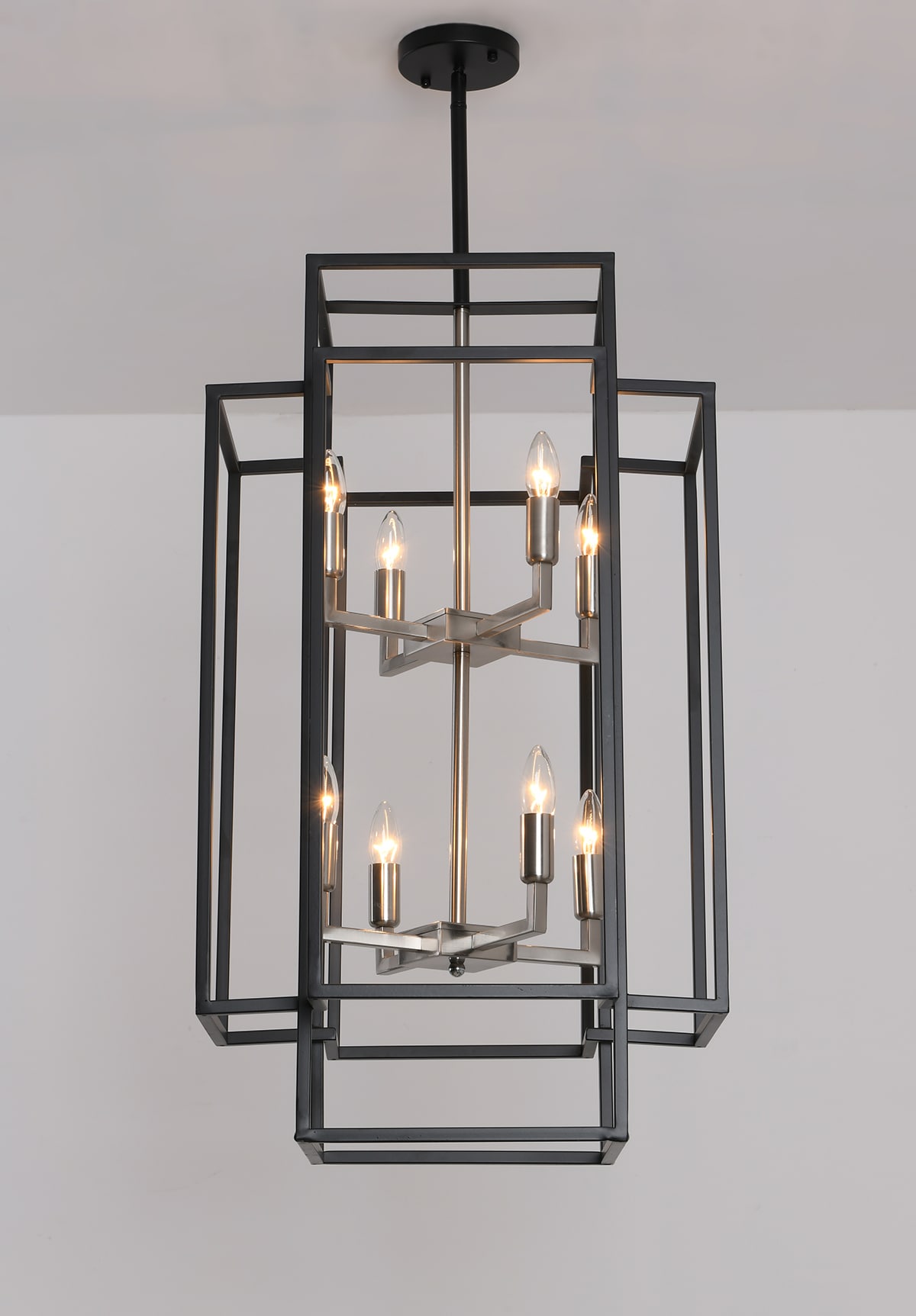 Aiwen 8 -Light Black Plug in Metal Metal Chandelier - Image 6