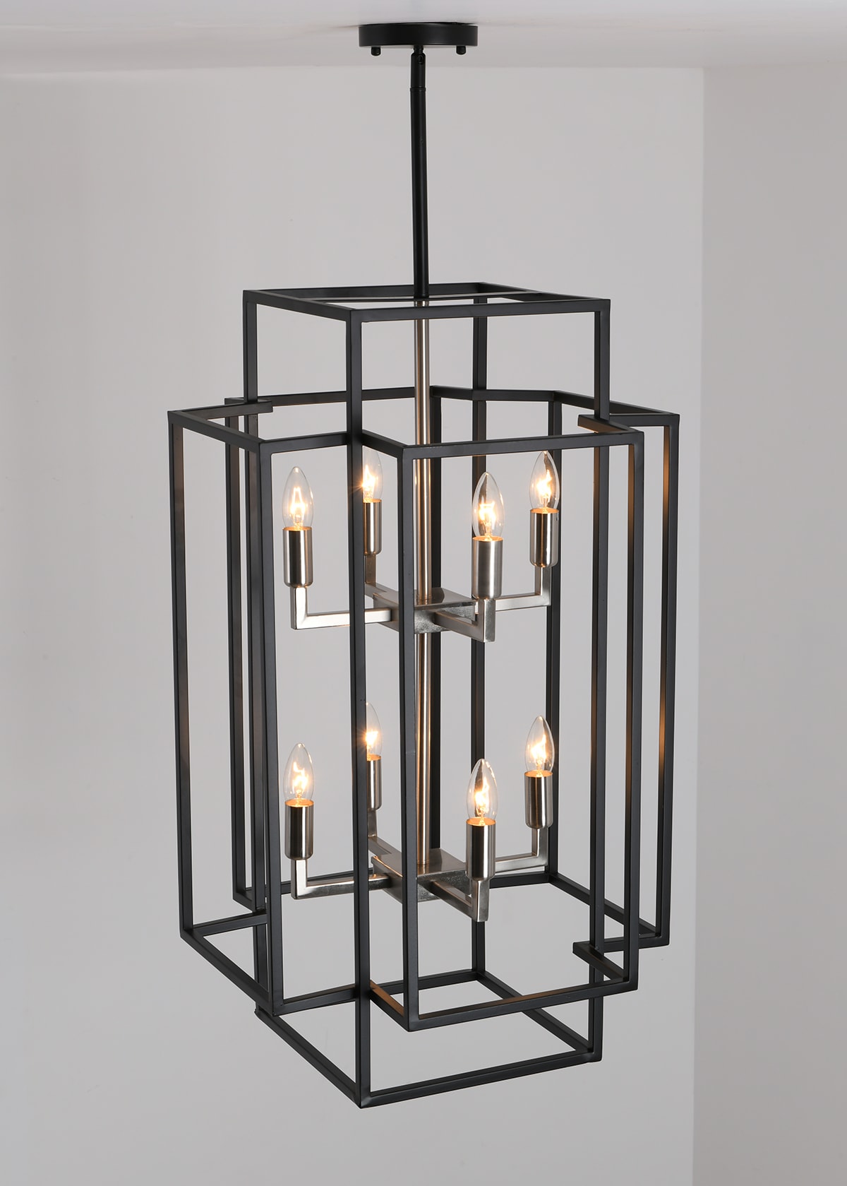 Aiwen 8 -Light Black Plug in Metal Metal Chandelier - Image 7