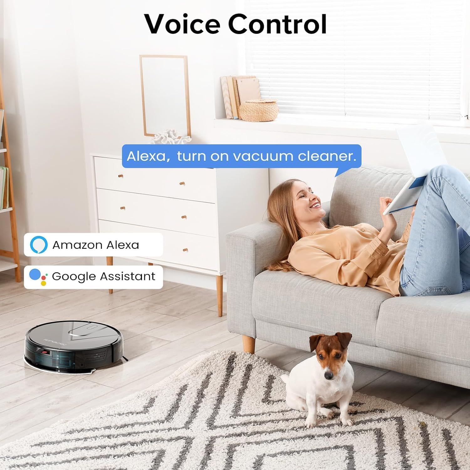 ROPVACNIC Robot Vacuum and Mop Combo 5200Pa Suction Robotic Cleaner Self-charging, app control, personalized cleaning adjustments, advanced obstacle avoidance, suitable for home use - Image 4