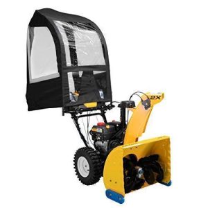 Deluxe Universal Snow Thrower Cab, Black – Fits Most Two & Three-Stage Snow Blowers, Includes Storage Pouch & Reflective Fabric