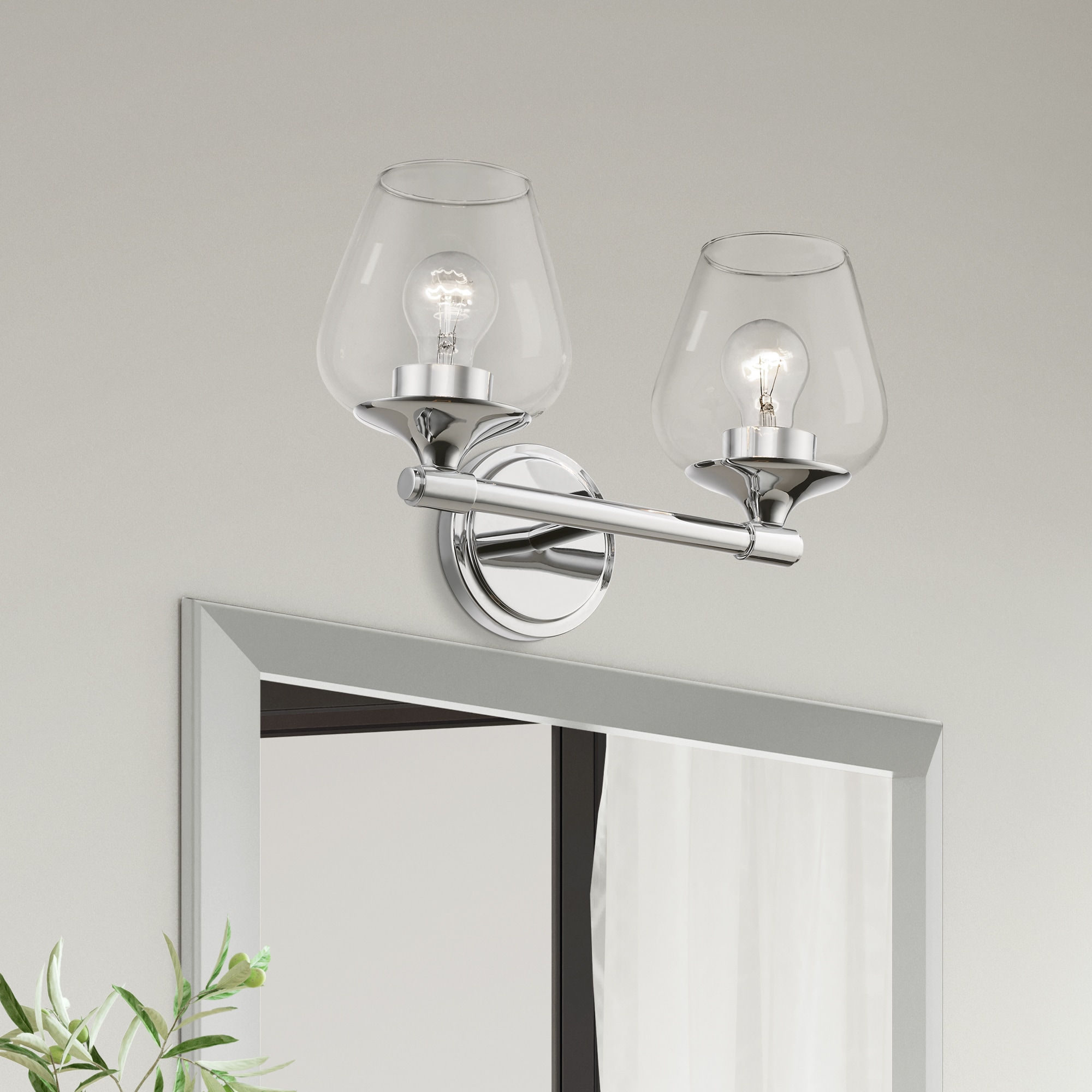 Livex Lighting Willow 15-in 2 Light Polished Chrome Transitional Bathroom Vanity light - Image 10