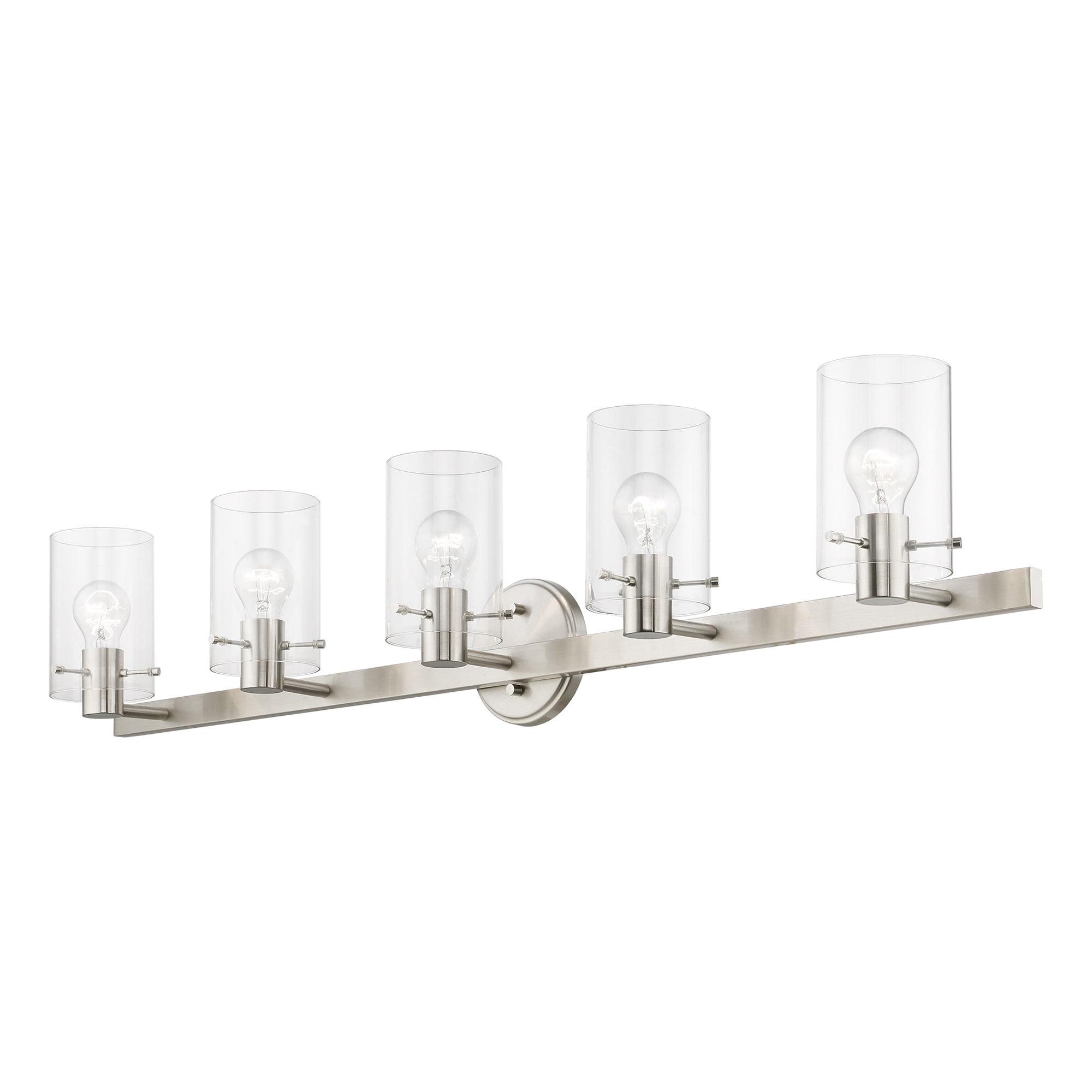 Livex Lighting Munich 42-in 5 Light Brushed Nickel Modern/contemporary Bathroom Vanity light - Image 6