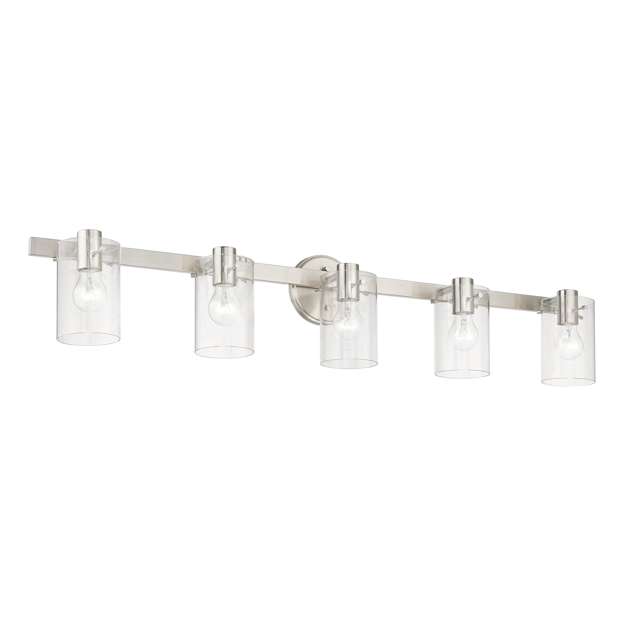 Livex Lighting Munich 42-in 5 Light Brushed Nickel Modern/contemporary Bathroom Vanity light - Image 5