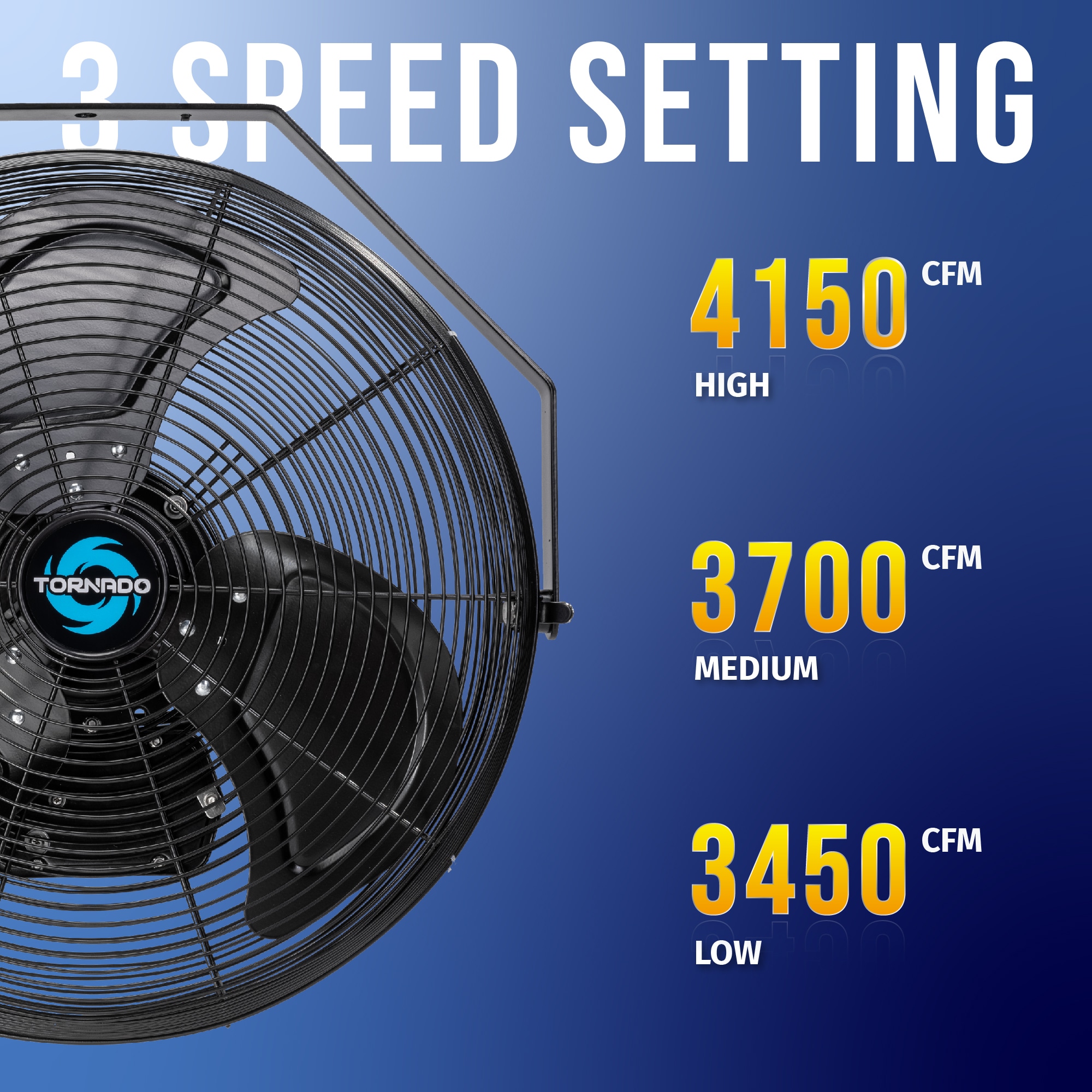 Tornado Fans Wall Fan 18-in Plug in Indoor Black Wall Mounted Fan - Image 2