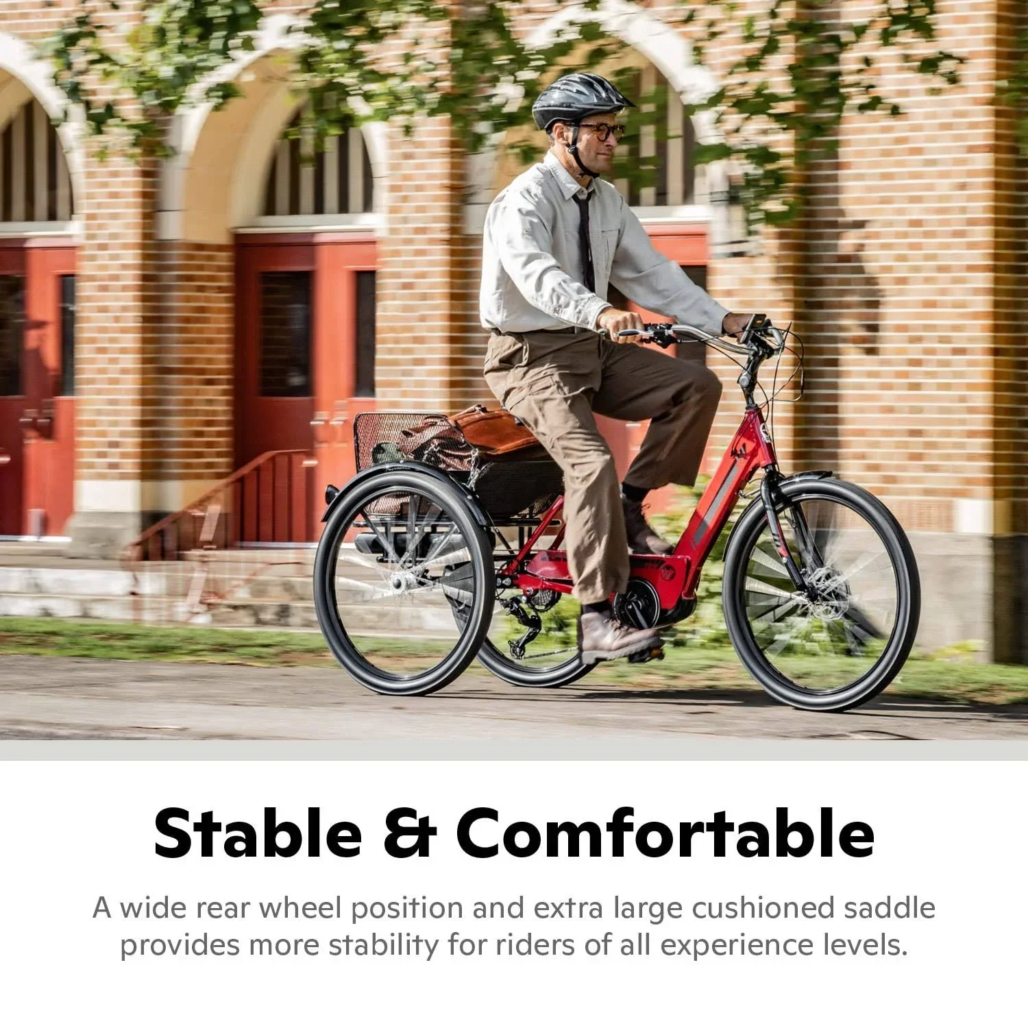 2025 Schwinn Meridian Adult Tricycle Bike Mens and Womens Three Wheel Beach Cruiser 26-inch Wheels Low Step-Through Frame Wide Seat Rear Folding Basket Sin - Image 9