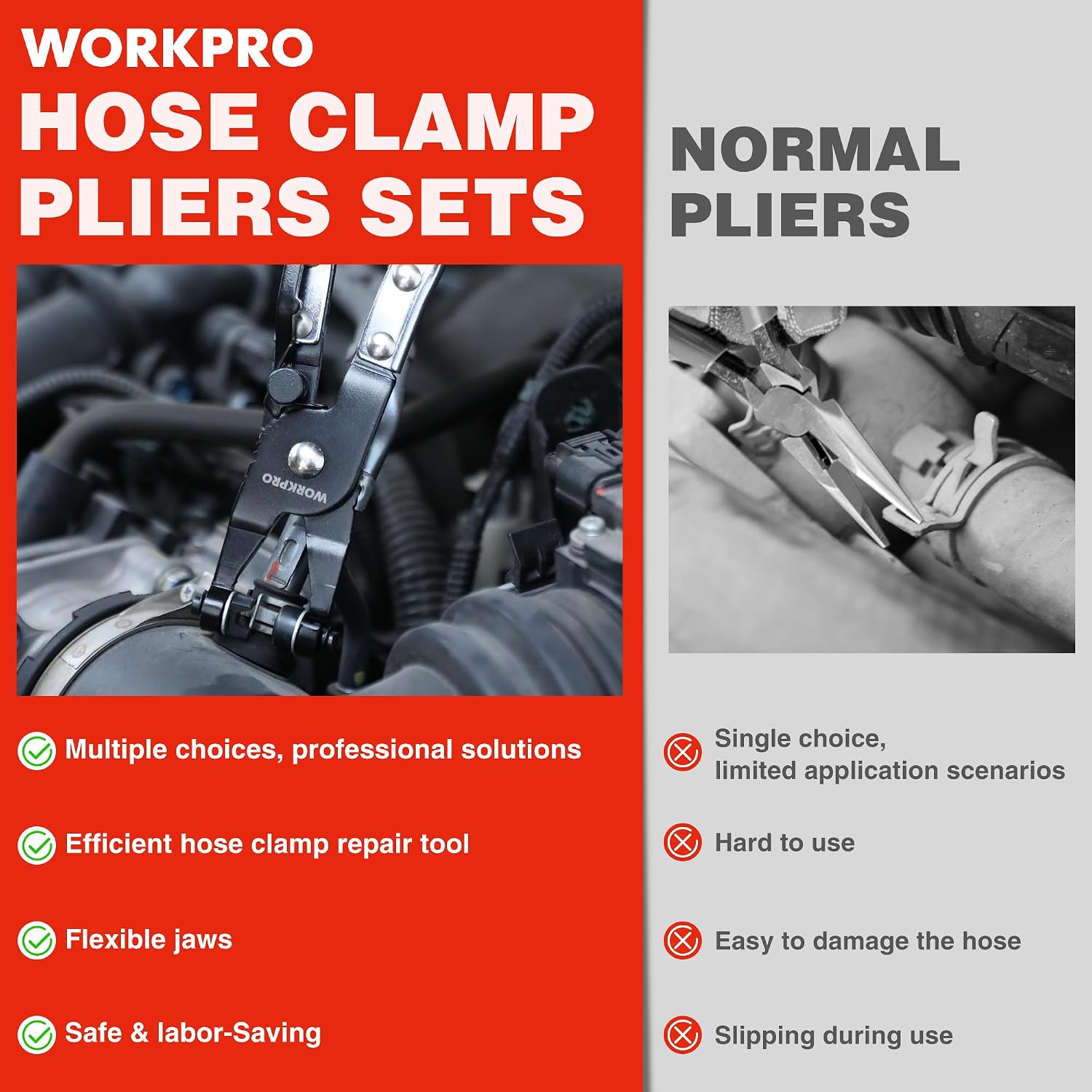 WORKPRO 3-Piece Hose Clamp Pliers Set - Image 8
