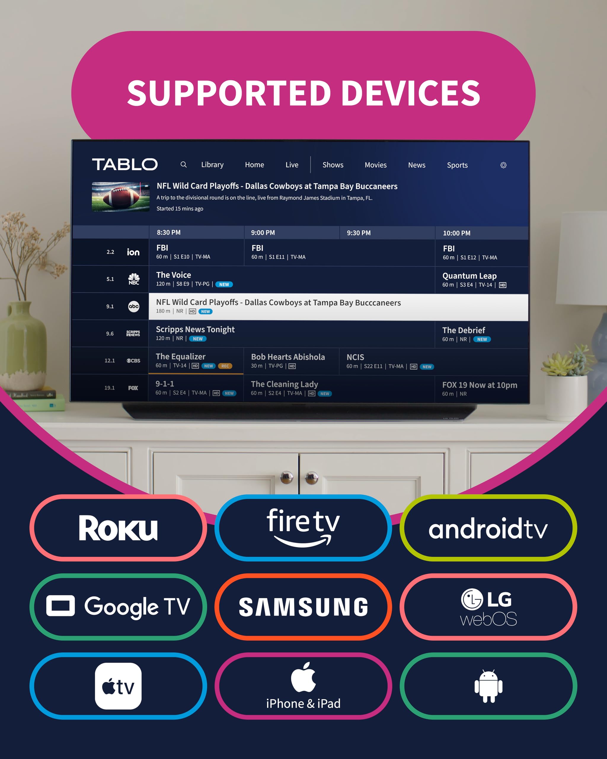 Tablo TV 4th Gen 4‑Tuner Over‑The‑Air DVR + Antenna – No Subscriptions 35-mile range TV Antenna Included | Watch, Pause & Record Live TV | 50+ hrs Storage - Image 4