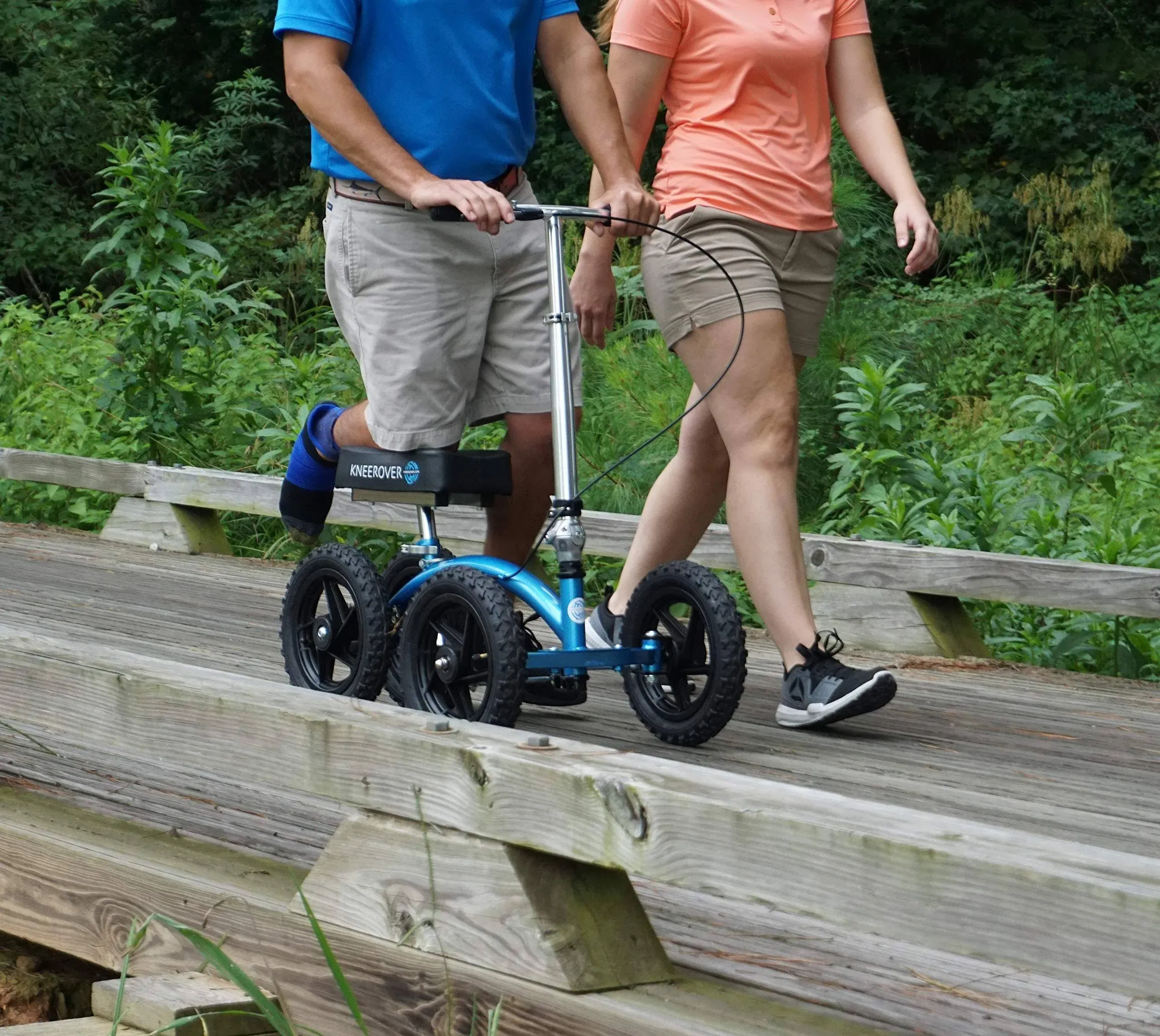KneeRover All Terrain Knee Walker, Metallic Blue - QUAD - Image 3