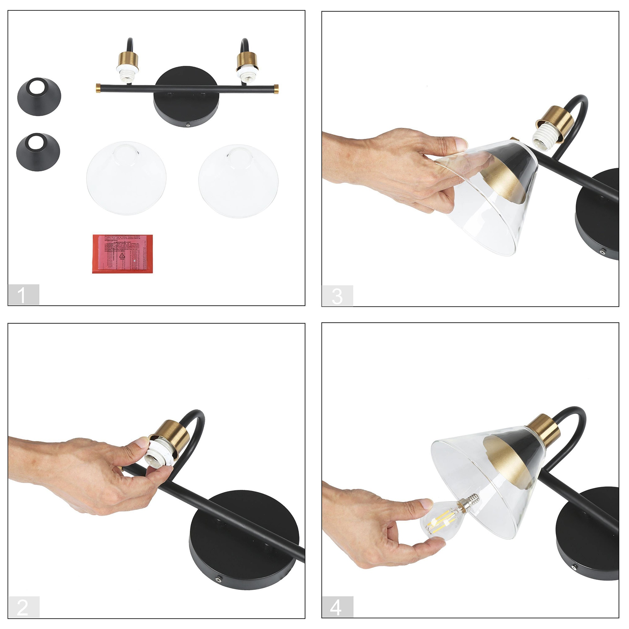 Uolfin 13.8-in 2 Light Black Modern/contemporary Bathroom Ambient - Image 12