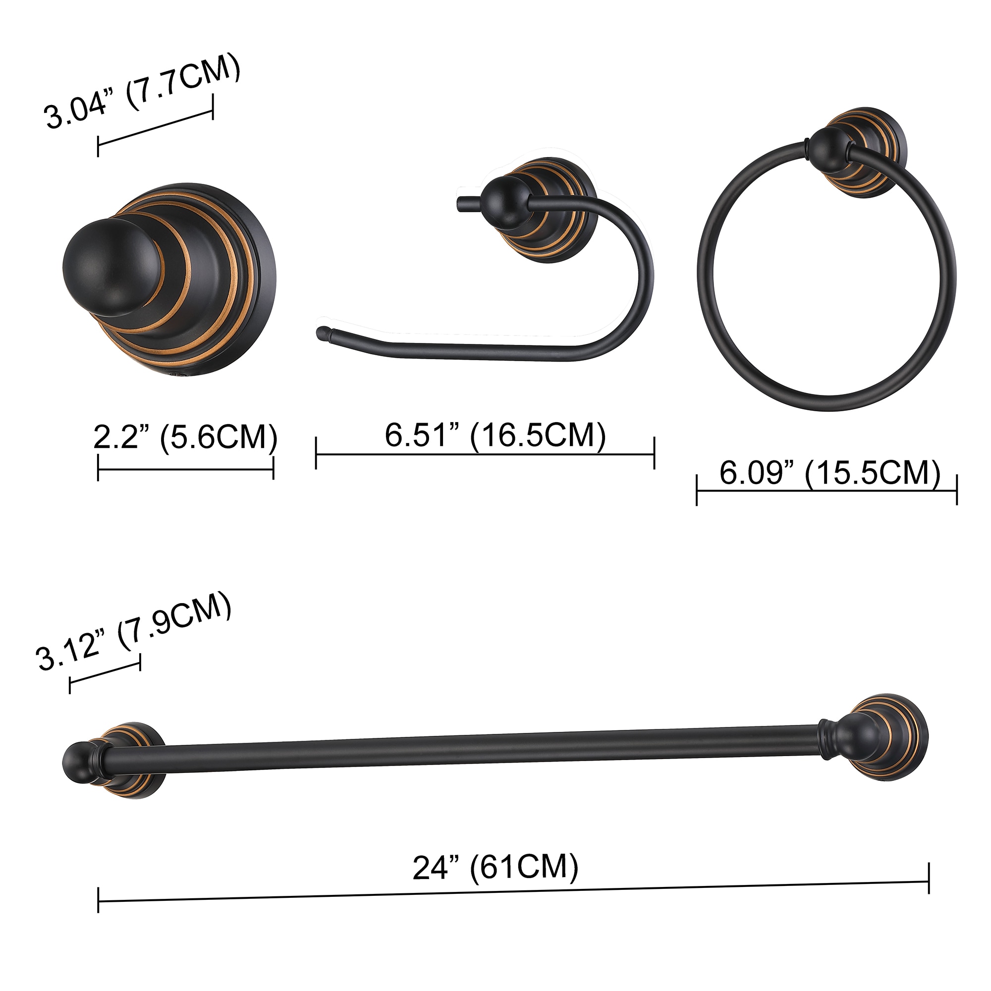 WELLFOR TC Vanity Light 26-in 3 Light Oil-rubbed Bronze Modern/contemporary Bathroom Vanity light - Image 11