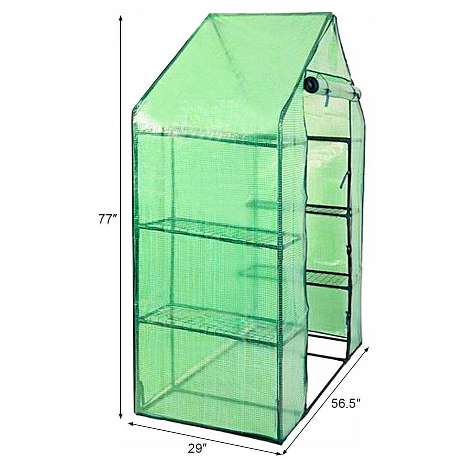 WELLFOR CW Greenhouse 4.71-ft L x 2.42-ft W x 6.42-ft H Green Greenhouse Kit - Image 7