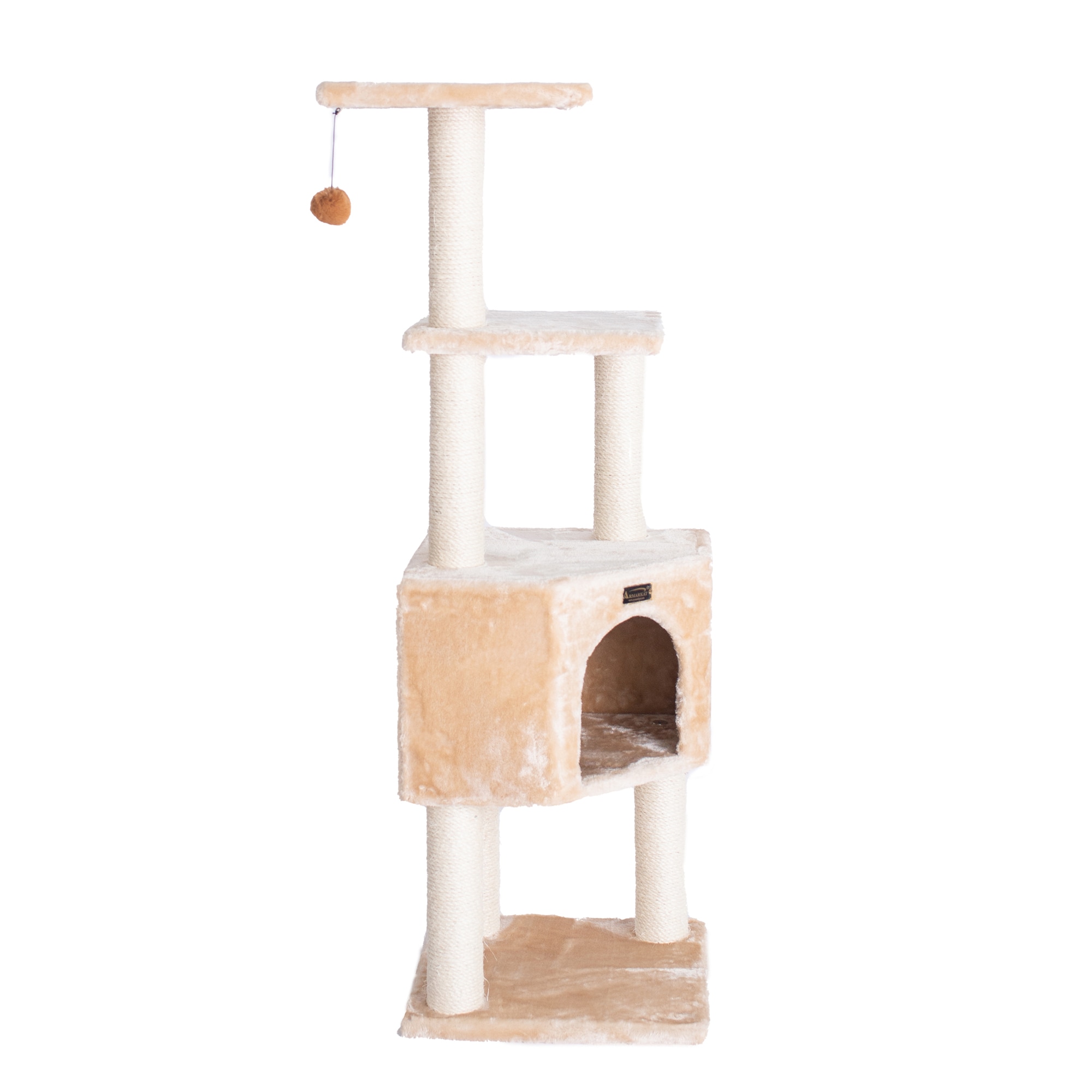 Armarkat 48-in x 18-in Yellow Faux Fur Cat Tree - Image 4
