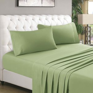 J&V TEXTILES King 1000 -Thread Count Egyptian cotton Sage Bed Sheet Set