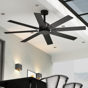 FUFU&GAGA 65.0-in Black LED Ceiling Fan Without Light and Remote Control Included